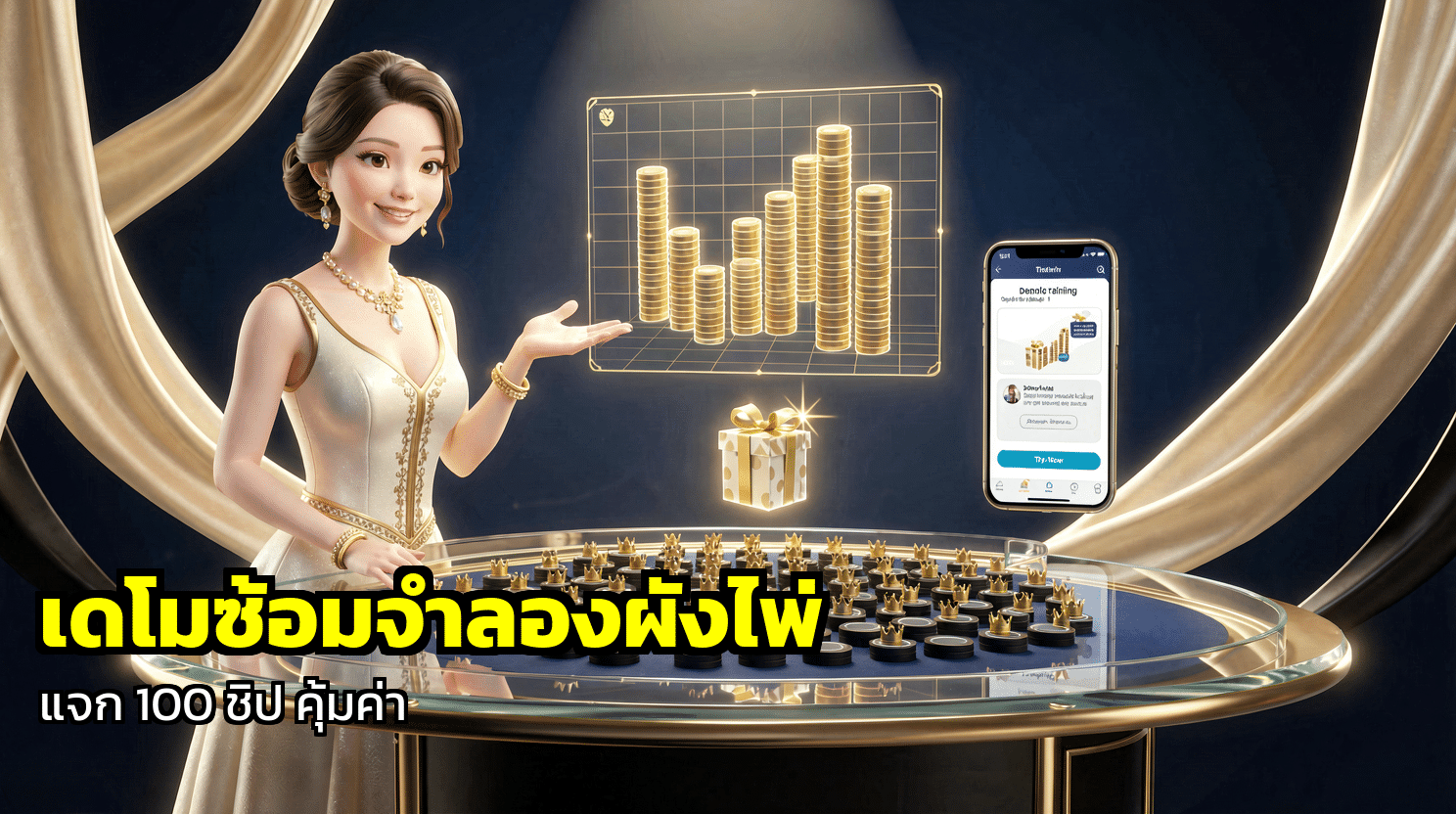 เดโมซ้อมจำลองผังไพ่